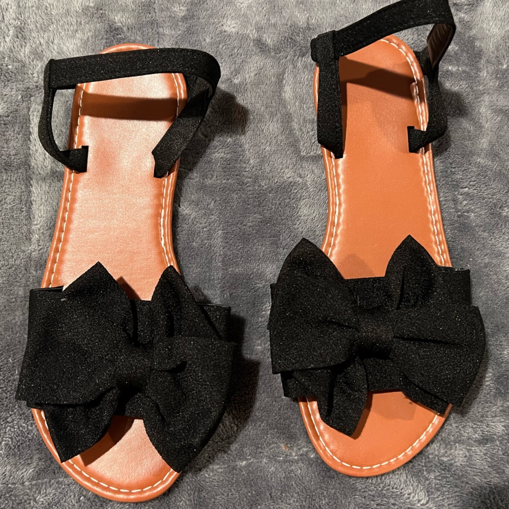 Black Bow Kids Sandals